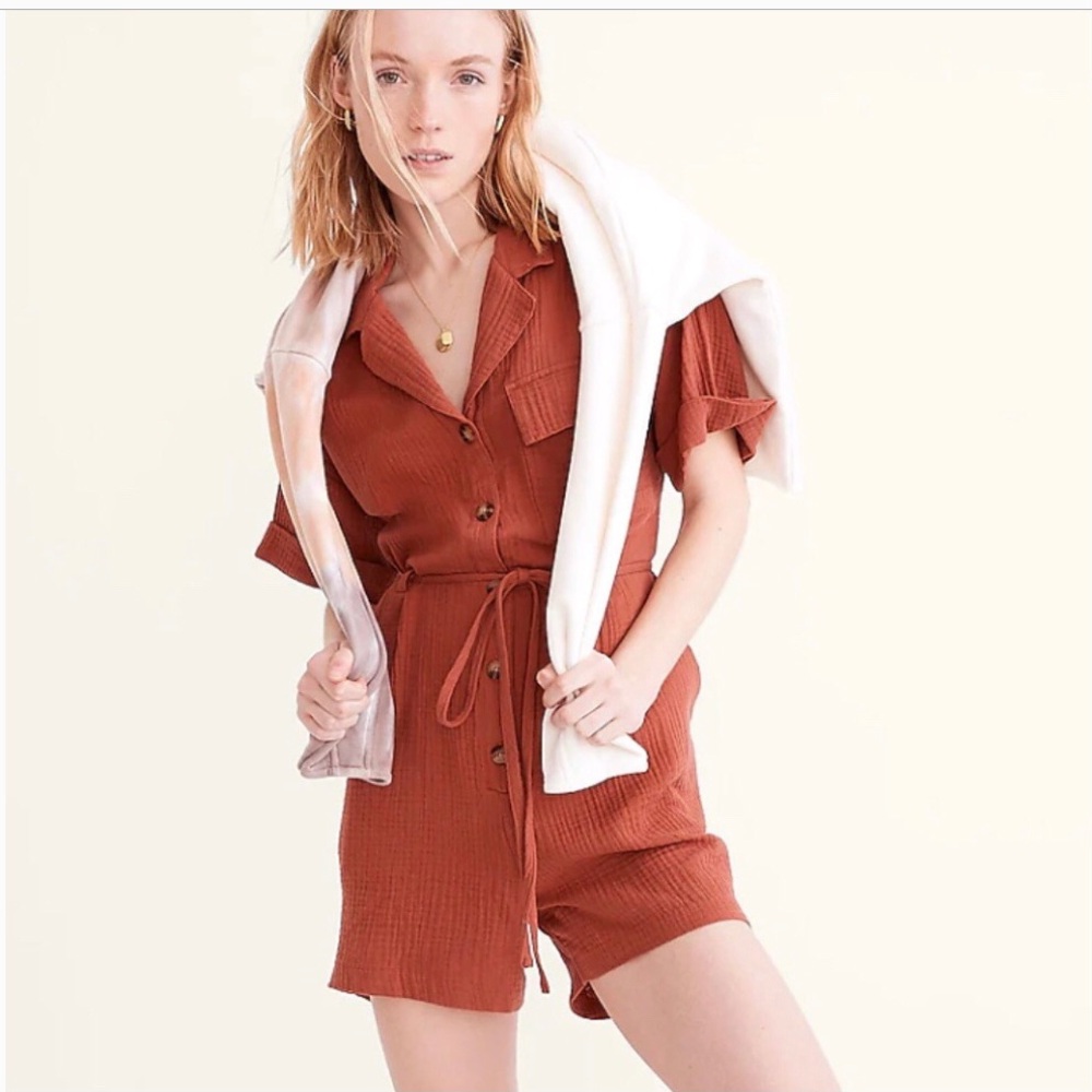 {Madewell} Lightspun Belted Safari Romper